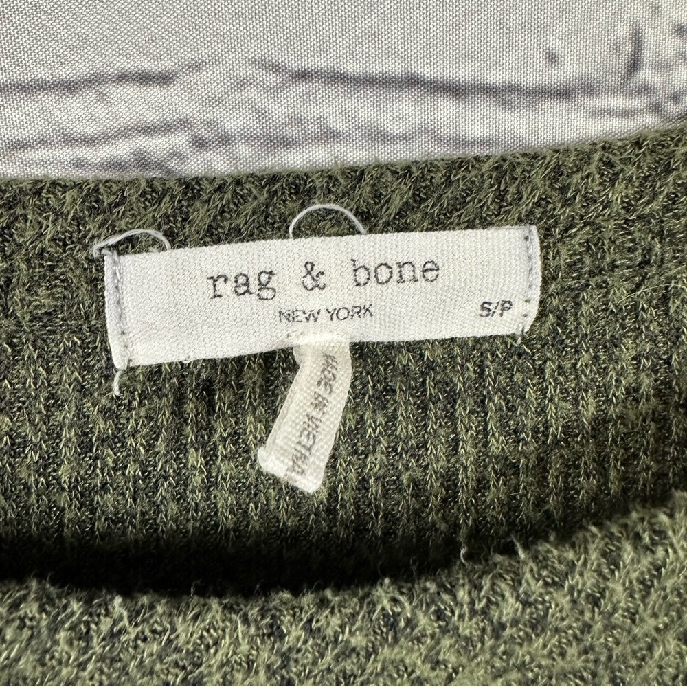Rag & Bone Women’s Knit Rib Tee Long Sleeve Jersey Knit T-Shirt Green S - Picture 3 of 6